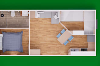 do 3d floor plan rendering by sketchup enscape