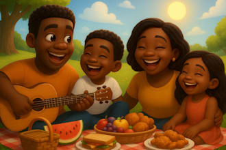 do african american children book illustration for cute illustration