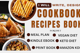 create, design, page layout your recipes, meal plan, restaurant custom cookbook