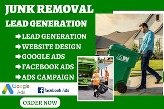generate junk removal lead cleaning website landing page website dumpster leads