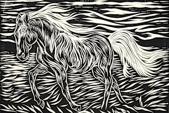 draw illustrations using linocut technique