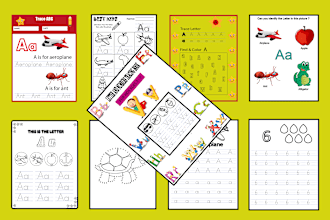 design preschool, kindergarten kids tracing, and activity worksheets