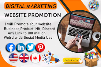 promote your website, crypto, business, amazon book, product or link promotion