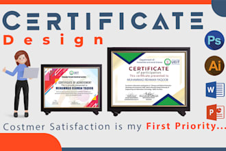 do custom certificates, diploma or short course certificates, CV designs for you