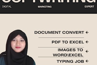 convert to PDF to word and fast data entry retyping work