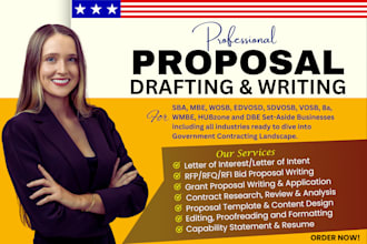 draft compliant USA rfp, rfq and ifb government contract bid proposals writing