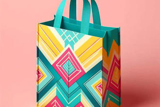 make eye catching poly bag print design for your brand