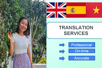 translate 1000 words from english and spanish to vietnamese in 24 hours