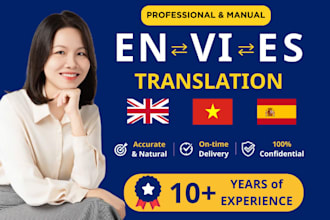 professionally translate english and spanish into vietnamese