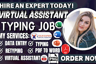 do a typing job,convert pdf to word, typing, email address, data entry