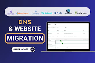 migrate website to wordpress, dns setup, domain pointing, domain transfer