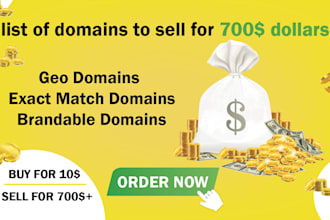 provide a list of domains to sell for 700 dollars, passive income