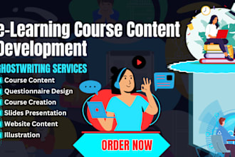 write simplified elearning online course content, how to guides, quizzes, ppt