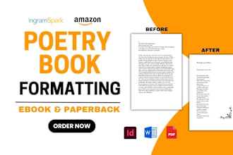 edit, format, upload poetry book, poem ebook non fiction novel kindle publishing