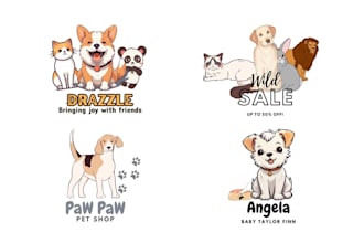 make pet animal mascot logo of dog cat wolf horse or farm