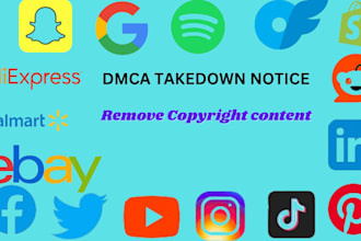 takedown remove,delete,tiktok,twitter, instagram,reddit,google, report dmca