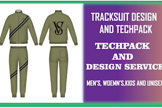 design tracksuits, hoodies, jackets, and clothing fashion tech pack