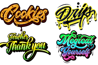create a awesome graffiti typography and hand lettering logo