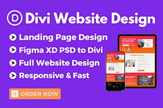 design divi landing page, divi wordpress website, figma to divi with divi theme