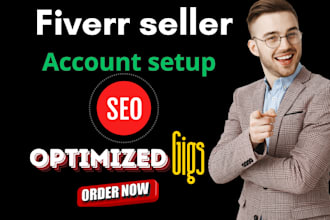 write SEO optimized gig description, title, keywords research, seller account