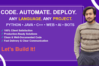 script python java cpp sql web ai bot programming projects coding developer task
