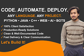 script python java cpp sql web ai bot programming projects coding developer task