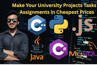 do programming in python java sql for university projects, assignments, tasks