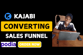 design kajabi websites, podia online courses with sales funnels and membership