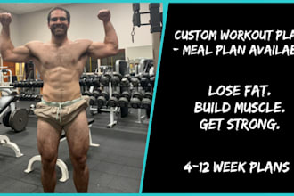 create a custom workout plan and meal plan for fat loss or muscle gain