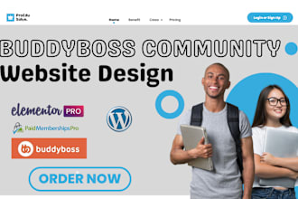 design buddyboss wordpress lms website using learndash, learnpress tutorlms pro