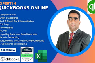 do setup, reconciliation, bookkeeping in quickbooks online
