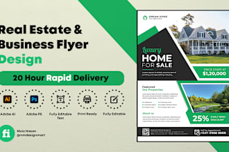 do real estate flyer and business flyer design in 20 hour