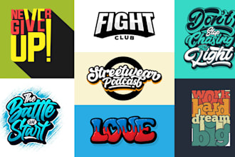 made custom typography t shirt and text or font logo design