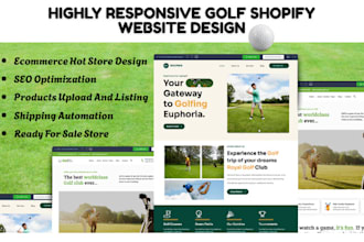 design golf shopify store golf accessories website golf store dropshipping
