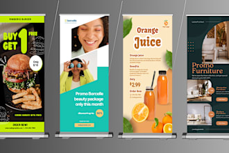 design roll up banner, poster and flyer