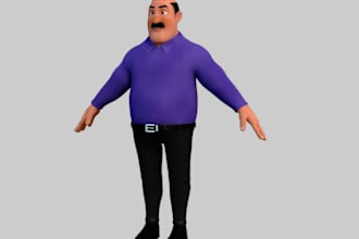 3d character model,zbrush,sculpt,uv map,realistic,ar,vr,pixar,chibi model,rigged