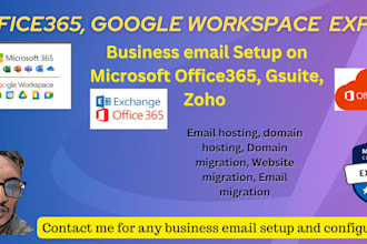 setup business email on microsoft 365, gsuite or zoho