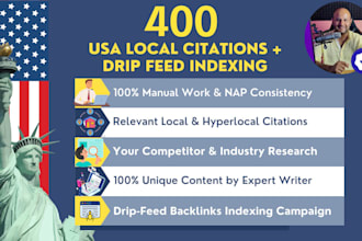 do 400 USA local citations with indexing manually for gmb ranking