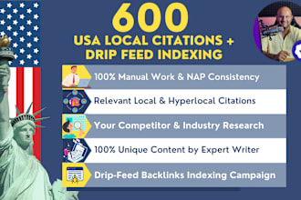 do 600 USA local citations with indexing manually for gmb ranking