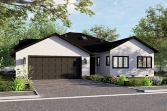 do 3d interior and exterior house rendering by using 3ds max