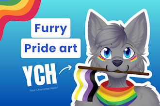 create custom pride ych art with your furry or feral character