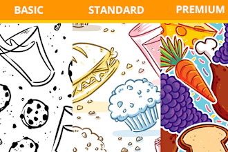 make seamless food patterns
