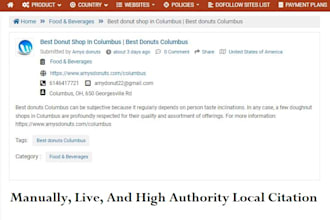 create indexable high authority business listing backlinks