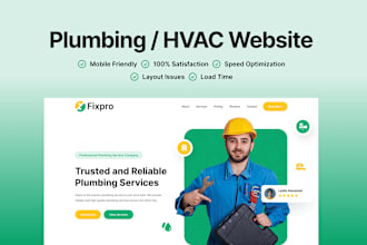 design hvac, construction, handyman, contractor, repair, and plumbing website