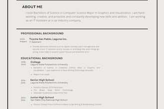create your resume, make your picture formal, cover letter