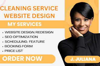 build business cleaning website, house cleaning website, office cleaning website