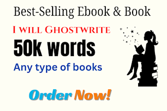 ghostwrite 50,000 words ebook as a ghost book writer