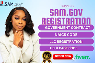 register your business sam gov, get uei cage code, naics code, llc registration