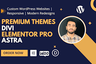 design premium wordpress website with divi, astra or elementor pro