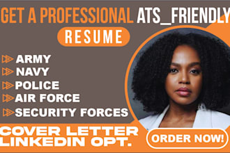 craft professional resume for police, army, navy, air force and security forces